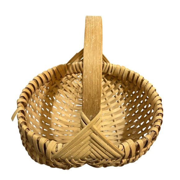 Vtg Buttocks God's Eye Woven Egg Gathering Basket Primitive Country Farmhouse - Picture 4 of 6